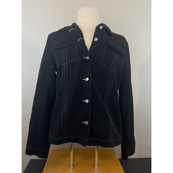 4U Spiegel Black Jean Jacket Small Polyester - Picture 1 of 5